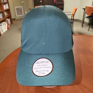 apana Microfiber Moisture Wicking Running Cap Olive Green NWT